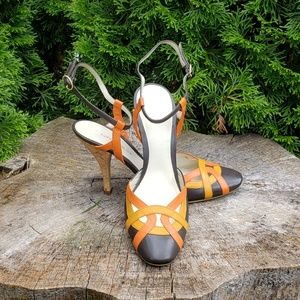 NWOT Nine West leather and cork heels